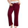 imagePOSESHE Women Plus Size Comfy Pajama Pants Casual Stretch Pant Drawstring Palazzo Lounge Pants Wide Leg for All Seasons