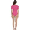 imagePOSESHE Womens Plus Size Short Sleeve Square Neck Tank Top Bodysuit S5xlPinkround