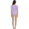 imagePOSESHE Womens Plus Size Short Sleeve Square Neck Tank Top Bodysuit S5xlPurpleround