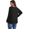 imagePOSESHE Womens Plus Size Tops 2024 Long Sleeves Pleated Tunic Fall Casual VNeck Shirts Cute Dressy Work Button Blouses L4XLBlack