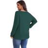 imagePOSESHE Womens Plus Size Tops 2024 Long Sleeves Pleated Tunic Fall Casual VNeck Shirts Cute Dressy Work Button Blouses L4XLGreen