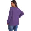 imagePOSESHE Womens Plus Size Tops 2024 Long Sleeves Pleated Tunic Fall Casual VNeck Shirts Cute Dressy Work Button Blouses L4XLPurple