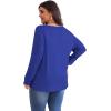 imagePOSESHE Womens Plus Size Tops 2024 Long Sleeves Pleated Tunic Fall Casual VNeck Shirts Cute Dressy Work Button Blouses L4XLRoyal Blue