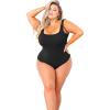 imagePOSESHE Plus Size Tank Bodysuit For Curvy WomenNavy Blue