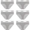 imagePOSESHE Womens MicroModal Brief Underwear Bikini Panties For Women Pack Available in Plus SizeGrey 6 Pack