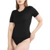 imagePOSESHE Womens Plus Size Short Sleeve Square Neck Tank Top Bodysuit S5xlBlackround