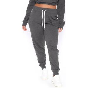 imagePOSESHE Women L5X Plus Size High Waisted Sweatpants Drawstring Jogger Pants Tapered Athletic Workout Yoga Lounge PantsC07 Dark Gray