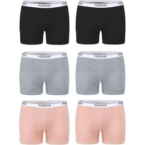 imagePOSESHE Womens Boxer Briefs 6quot Inseam Ultrasoft MicroModal Boyshorts Underwear6 Pack S5xlDark  6 Inseam  6 Pack