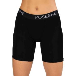 imagePOSESHE Womens Boxer Briefs 8quot Inseam MicroModal AntiChafing Boyshorts Underwear S5xlAll Black