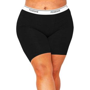 imagePOSESHE Womens Boxer Briefs 8quot Inseam MicroModal AntiChafing Boyshorts Underwear S5xlBlack