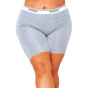 imagePOSESHE Womens Boxer Briefs 8quot Inseam MicroModal AntiChafing Boyshorts Underwear S5xlGrey