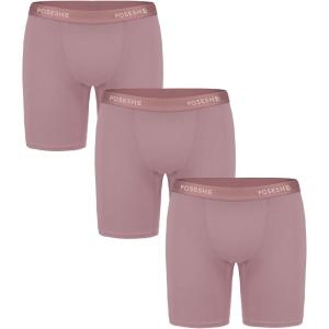 imagePOSESHE Womens Boxer Briefs 8quot Inseam MicroModal AntiChafing Boyshorts Underwear S5xlPurple  8 Inseam  3 Pack