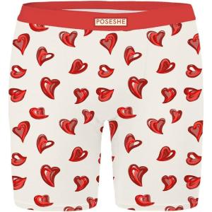 imagePOSESHE Womens Boxer Briefs 8quot Inseam MicroModal AntiChafing Boyshorts Underwear S5xlSweetheart