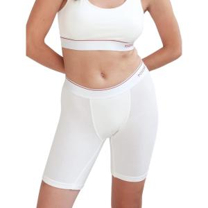 imagePOSESHE Womens Boxer Briefs 8quot Inseam MicroModal AntiChafing Boyshorts Underwear S5xlWhite