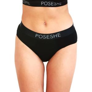 imagePOSESHE Womens MicroModal Brief Underwear Bikini Panties For Women Pack Available in Plus SizeAll Black