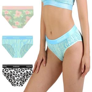 imagePOSESHE Womens MicroModal Brief Underwear Bikini Panties For Women Pack Available in Plus SizeMix Print