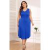 imagePOSESHE Womens Plus Size Dresses Sleeveless VNeck 2024 Summer Sundress Casual Wedding Guest Cocktail Dress with PocketsRoyal Blue