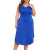 imagePOSESHE Womens Plus Size Dresses Sleeveless VNeck 2024 Summer Sundress Casual Wedding Guest Cocktail Dress with PocketsRoyal Blue