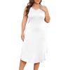 imagePOSESHE Womens Plus Size Dresses Sleeveless VNeck 2024 Summer Sundress Casual Wedding Guest Cocktail Dress with PocketsWhite