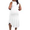 imagePOSESHE Womens Plus Size Dresses Sleeveless VNeck 2024 Summer Sundress Casual Wedding Guest Cocktail Dress with PocketsWhite