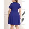 imagePOSESHE Womens Plus Size Summer Casual Short Sleeve V Neck Party Dress