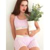 imagePOSESHE Womens Boxer Briefs 3quot Inseam Ultrasoft MicroModal AntiChafing NoRoll Boyshorts Underwear S5XLPurple Stripes  3 Inseam