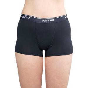 imagePOSESHE Womens Boxer Briefs 3quot Inseam Ultrasoft MicroModal AntiChafing NoRoll Boyshorts Underwear S5XLDark Grey  3 Inseam
