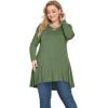 imagePOSESHE Plus Size Tops for Womens Summer Clothes Short Sleeve Shirts Casual V Neck Tunic Asymmetrical BlousesC02 Longarmy Green