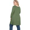 imagePOSESHE Plus Size Tops for Womens Summer Clothes Short Sleeve Shirts Casual V Neck Tunic Asymmetrical BlousesC02 Longarmy Green