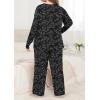 imagePOSESHE Womens Plus Size Pajama Sets Short Sleeve 2 Piece Summer Lounge Sleepwear Ladies Cute Pjs Sets with Pockets 2025Black D Floral
