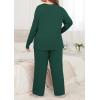 imagePOSESHE Womens Plus Size Pajama Sets Short Sleeve 2 Piece Summer Lounge Sleepwear Ladies Cute Pjs Sets with Pockets 2025Green