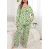 imagePOSESHE Womens Plus Size Pajama Sets Short Sleeve 2 Piece Summer Lounge Sleepwear Ladies Cute Pjs Sets with Pockets 2025Green W Floral