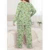 imagePOSESHE Womens Plus Size Pajama Sets Short Sleeve 2 Piece Summer Lounge Sleepwear Ladies Cute Pjs Sets with Pockets 2025Green W Floral