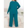 imagePOSESHE Womens Plus Size Pajama Sets Short Sleeve 2 Piece Summer Lounge Sleepwear Ladies Cute Pjs Sets with Pockets 2025Grey Blue