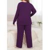 imagePOSESHE Womens Plus Size Pajama Sets Short Sleeve 2 Piece Summer Lounge Sleepwear Ladies Cute Pjs Sets with Pockets 2025Purple