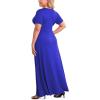 imagePOSESHE Womens Solid VNeck Short Sleeve Plus Size Evening Party Maxi DressRoyal Blue