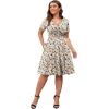 imagePOSESHE Womens Plus Size Dresses Summer Short Sleeve Wrap VNeck Sundress Casual Wedding Guest Cocktail Dress with PocketsInk Floral