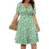 Green White Floral