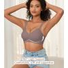imagePOSESHE Women Comfortable Wireless Bras Push Up Seamless Bralettes Soft V Neck Scalloped Full Coverage Everyday BraCoffeejacquardfree