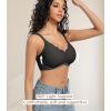 imagePOSESHE Women Comfortable Wireless Bras Push Up Seamless Bralettes Soft V Neck Scalloped Full Coverage Everyday BraDark Grey