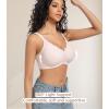 imagePOSESHE Women Comfortable Wireless Bras Push Up Seamless Bralettes Soft V Neck Scalloped Full Coverage Everyday BraPink
