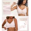 imagePOSESHE Women Comfortable Wireless Bras Push Up Seamless Bralettes Soft V Neck Scalloped Full Coverage Everyday BraPink