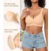 imagePOSESHE Women Comfortable Wireless Bras Push Up Seamless Bralettes Soft V Neck Scalloped Full Coverage Everyday BraSkinjacquardfree