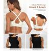 imagePOSESHE Women Comfortable Wireless Bras Push Up Seamless Bralettes Soft V Neck Scalloped Full Coverage Everyday BraWhite