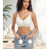 imagePOSESHE Women Comfortable Wireless Bras Push Up Seamless Bralettes Soft V Neck Scalloped Full Coverage Everyday BraWhite