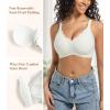 imagePOSESHE Women Comfortable Wireless Bras Push Up Seamless Bralettes Soft V Neck Scalloped Full Coverage Everyday BraWhite
