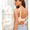 imagePOSESHE Womens Wireless Bras Comfortable Supportive Jacquard Tshirt Bra No Underwire Seamless Push Up Everyday BralettesNude Jacquard
