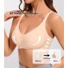 imagePOSESHE Womens Wireless Bras Comfortable Supportive Jacquard Tshirt Bra No Underwire Seamless Push Up Everyday BralettesNude Jacquard