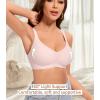 imagePOSESHE Womens Wireless Bras Comfortable Supportive Jacquard Tshirt Bra No Underwire Seamless Push Up Everyday BralettesPink Jacquard