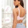 imagePOSESHE Womens Wireless Bras Comfortable Supportive Jacquard Tshirt Bra No Underwire Seamless Push Up Everyday BralettesPink Jacquard
